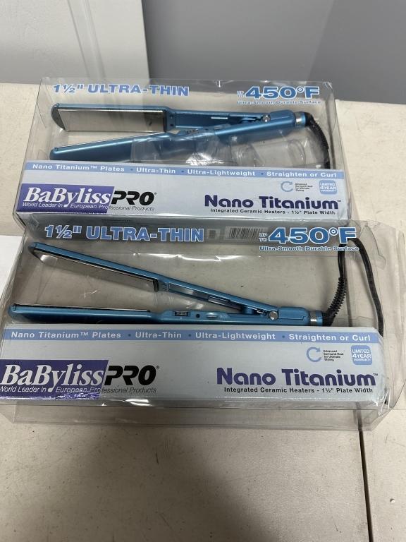 BABYLISS PRO NANO TITANIUM 1 1/2 ULTRA-THIN (YOUR BID X QTY = TOTAL $)