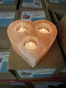 ZENNERY HIMALAYAN SALT 3 HOLE HEART SHAPED (NEW) (YOUR BID X QTY = TOTAL $)