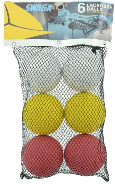 SWAGA LACROSSE BALLS PACKS (6 BALLS PER PACK) (NEW) (YOUR BID X QTY = TOTAL $)