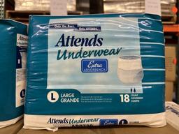 ATTENDS UNDERWEAR EXTRA ABSORBENCY SIZE L (NEW) (YOUR BID X QTY = TOTAL $)