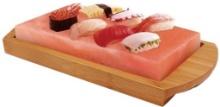 ZENNERY HIMALAYAN SUSHI SALT PLATE WITH WOOD TRAY (NEW) (YOUR BID X QTY = TOTAL $)