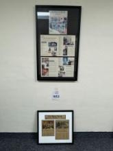 FRAMED NEWS ARTICLES (YOUR BID X QTY = TOTAL $)