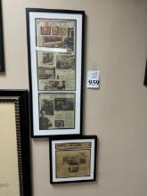 FRAMED NEWS ARTICLES (YOUR BID X QTY = TOTAL $)