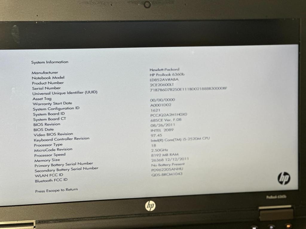 HP PROBOOK 6460B 14" CORE i5 8GB 128GB SSD