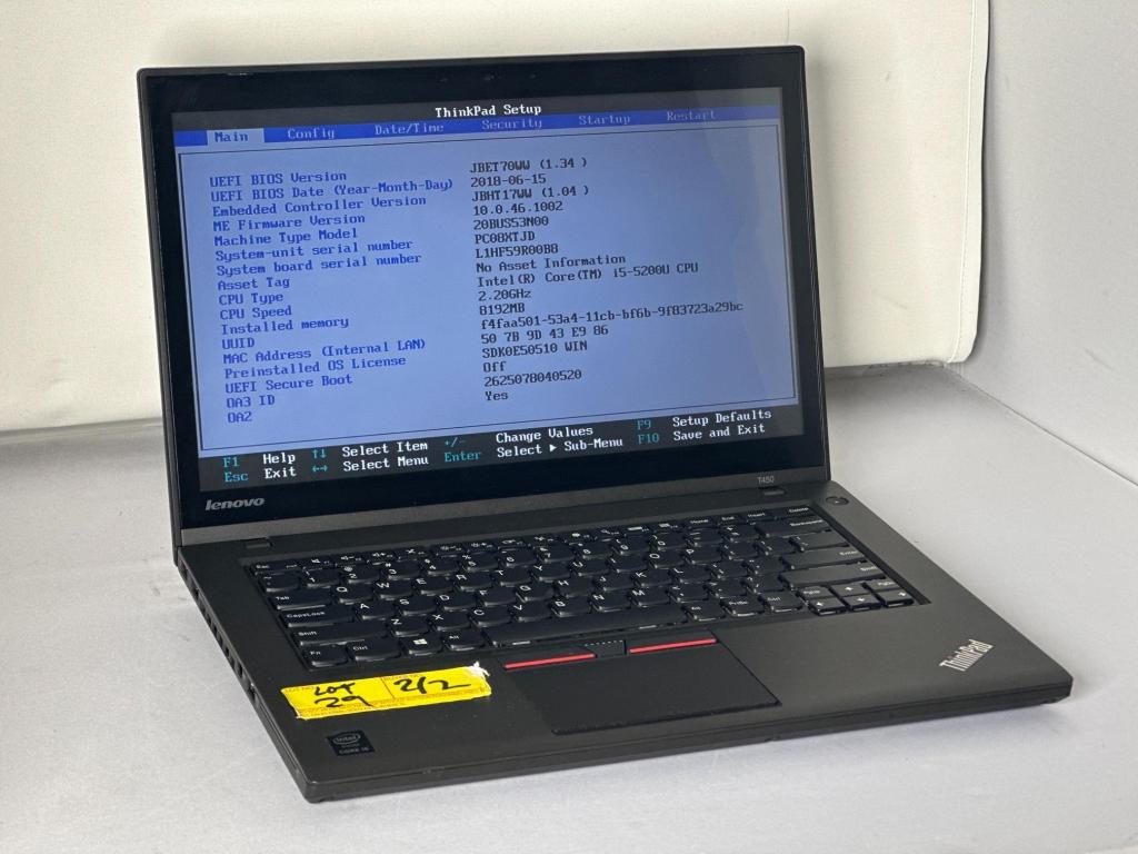 LENOVO THINKPAD T450 C i5-5TH, 8GB RAM, 256GB SSD