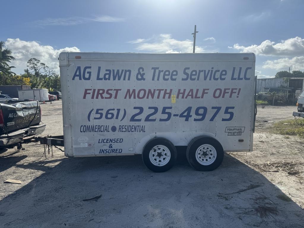 2002 HALLMARK, 12' TANDEM AXLE ENCLOSED TRAILER