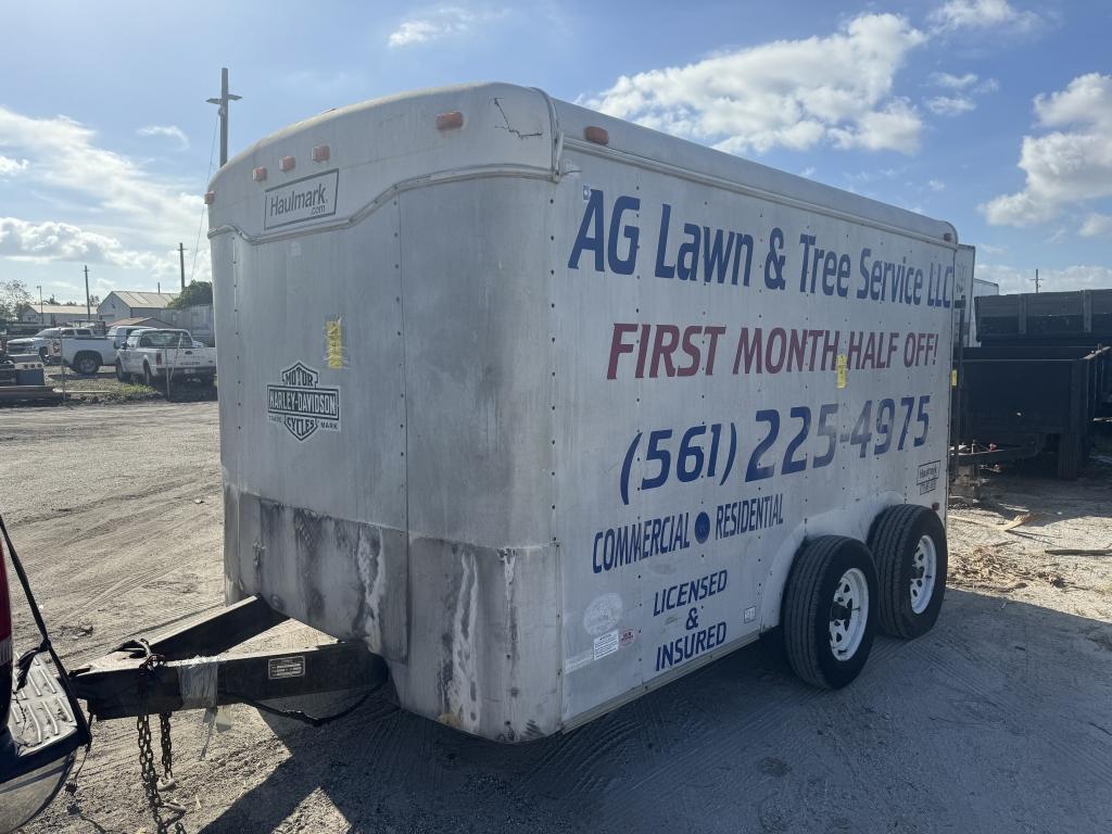 2002 HALLMARK, 12' TANDEM AXLE ENCLOSED TRAILER