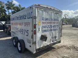 2002 HALLMARK, 12' TANDEM AXLE ENCLOSED TRAILER