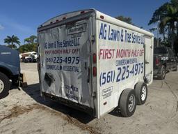 2002 HALLMARK, 12' TANDEM AXLE ENCLOSED TRAILER