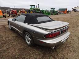 2002 Pontiac Firebird trans am convertible, 114,076 miles, dent in the pass