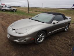 2002 Pontiac Firebird trans am convertible, 114,076 miles, dent in the pass