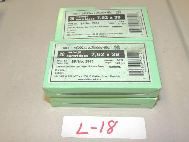 4 boxes of 20 per box Lellier & Bellot 7,62x39 123 gr.
