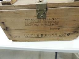 2 hand grenade wooden crates
