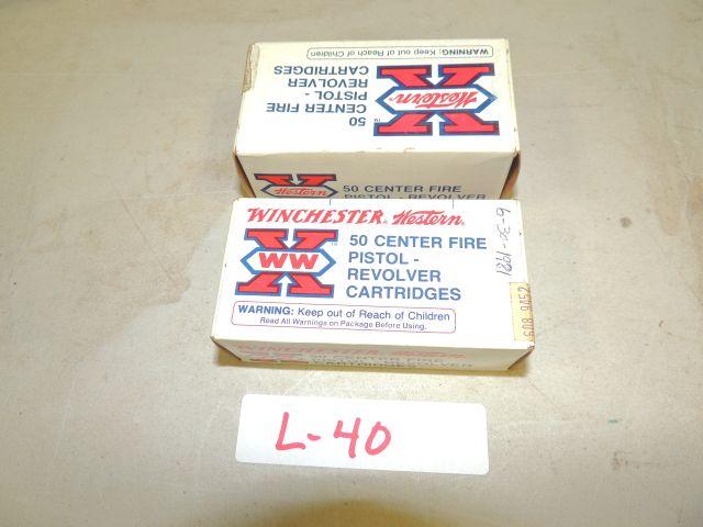 1 box 50 winchester western 38 smith & wesson 145 gr. and 1 box western 38