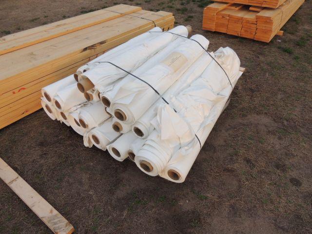 20 partial rolls of Dr. Shrink 7 mil shrink wrap miscellaneous widths and l