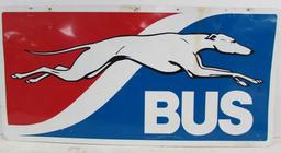 Vintage Ds Metal Greyhound Bus Sign 24 X 48"