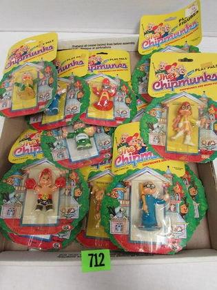 Lot (13) Vintage 1980's Ideal Alvin & Chipmunks Figures Moc