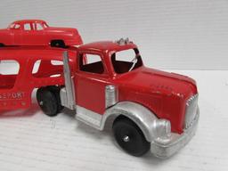 Vintage 1950's Hubley #492 Kiddie Toy Car Hauler Transport 14"