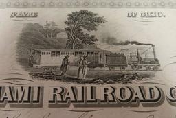 Civil War 1864 "Little Miami Railroad Company Stock Certificate