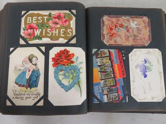 Estate Found Antique Postcard Album w/ Approx. 500  Post Cards