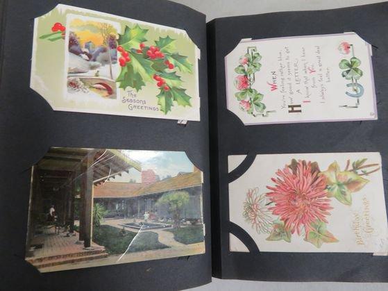 Antique Early 1900s Estate Found Postcard Album