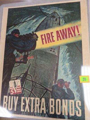 Rare WWII War Bond Poster Printed on Cardstock