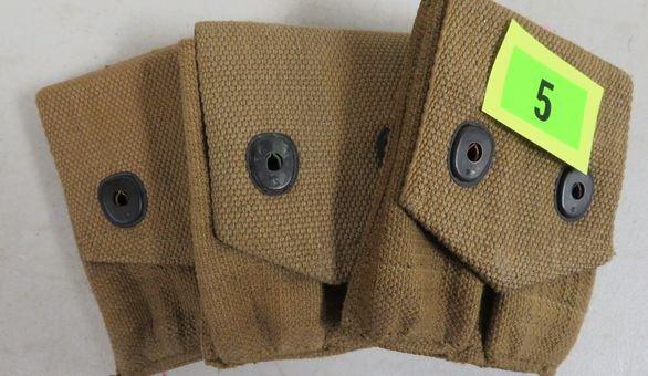 Lot of (3) WWI US Army .45 Auto Clip Pouches