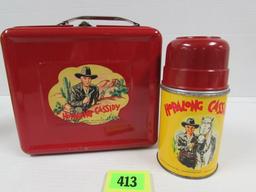 Ca. 1950's Hopalong Cassidy Metal Lunchbox & Thermos Beautiful