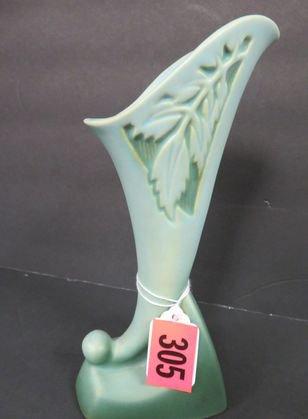 Vintage 1950s Roseville Pottery Silhouette Cornucopia Vase