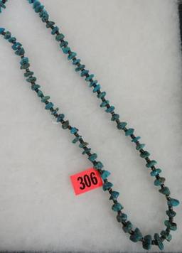 Original Native American Indian (Navajo) Long Strand Of Turquoise and Heishe Beads