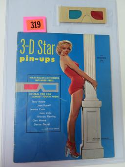 Rare 1953 "3D Star Pin-Ups" Magazine w/ Original 3-D Glasses (Marilyn Monroe)