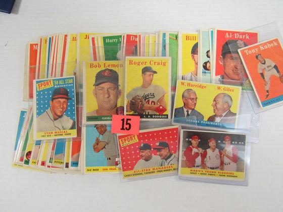 Lot (104) 1958 Topps Baseball Cards W/ Stars