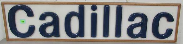Vintage Cadillac Dealership Lexan Sign W/ Attached Letters