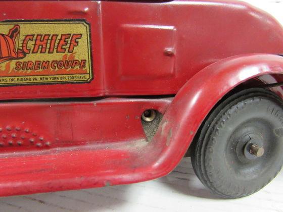 Antique Ca. 1930's Girard 15" Fire Chief Coupe Toy