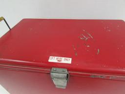 Vintage Coca Cola Metal Ice Chest Cooler " It's The Real Thing"