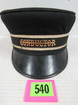 Antique Original Train Conductor's Hat With Badge