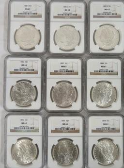 Group Of 19 Morgan Silver Dollar Ngc Ms 63