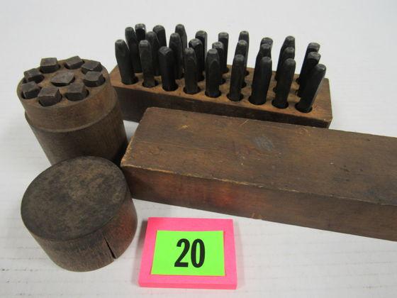 Antique US Military Steel Letters & Numbers Stamping Sets