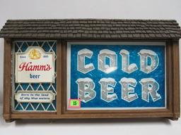 Vintage 1960's Hamm's Beer Large 3-d Plastic Sign 18 X 31"