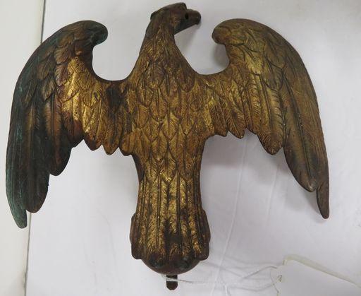 Antique Heavy Metal 7 1/2" Flagpole Eagle Finial / Topper