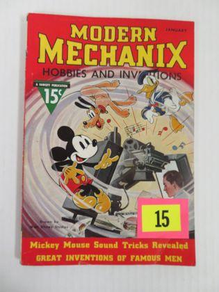 Jan. 1937 Disney Cover Popular Mechanix Magazine