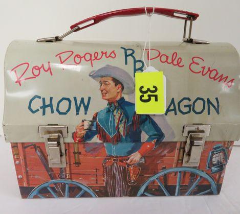 Ca. 1958 Roy Rogers / Dale Evans Chow Wagon Dome Top Lunch Box