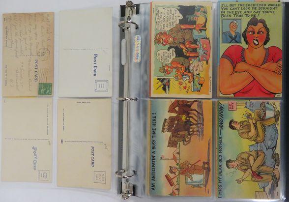 Collection of (47) WWII Funny Cartoon Postcards