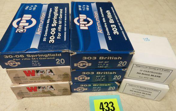 136 Rds Ammo Inc. (86) 303 British, (20) 30-06, (30) 303 British Blanks