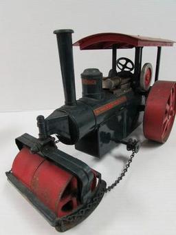 Rare Antique Buddy L 19" Road Roller Pressed Steel Toy