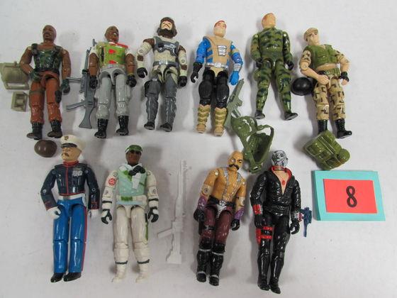 Lot (10) Vintage 1980's Gi Joe Figures W/ Some Weapons/ Accessories