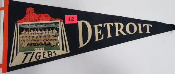 Vintage 1960s Detroit Tigers Photo Pennant