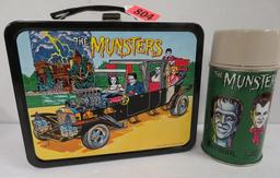Vintage Munsters 1965 Kroy-Vue Metal Lunchbox and Thermos
