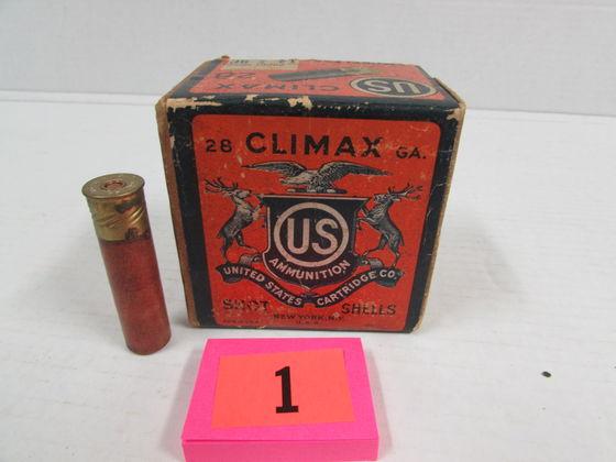 Antique Climax 28 Ga. Paper Shotgun Shell Full Box (2-piece)