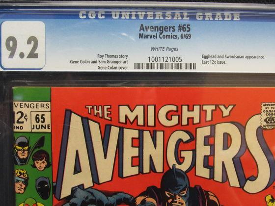 Avengers #65 (1969) Last 12 Cent Issue Cgc 9.2